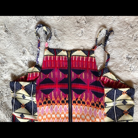 AQUA pattered mini dress, fit and flare, size XS - Picture 5 of 5